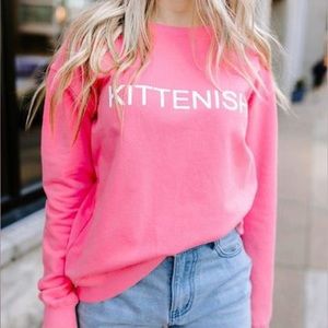 Kittenish Pink Logo Crewneck Sweater